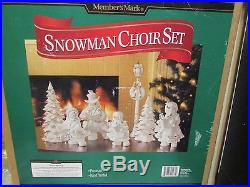 Vintage Member's Mark Porcelain Snowman Choir Set Mib