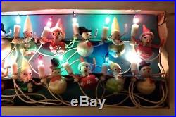 VINTAGE RARE 1960's PIFCO PIERROTS AND SNOWMAN LIGHTS WORKING ORIGINAL BOXED