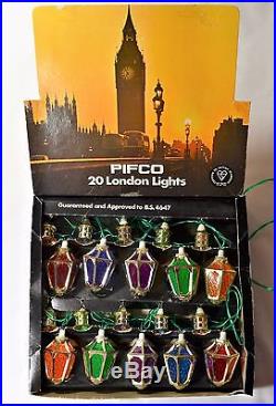VINTAGE RARE 1970/80′s 20 PIFCO LONDON LIGHTS WORKING ORIGINAL BOX MULTI-COLOURS