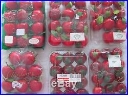 VINTAGE RED APPLE CHRISTMAS ORNAMENTSLACQUER FINISHLOT OF 68CRAFTS2 SIZES