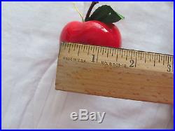 VINTAGE RED APPLE CHRISTMAS ORNAMENTSLACQUER FINISHLOT OF 68CRAFTS2 SIZES