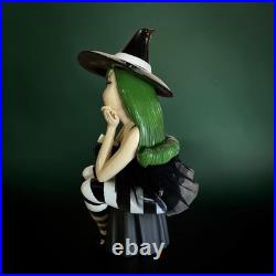 VIRAL Halloween Bella Lux Green Haired Sitting Witch 24 Inches 2026 Black Cat