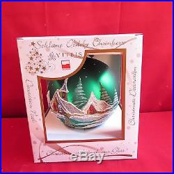 VITBIS Large Christmas Ornament Glass Ball Hand Painted