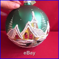 VITBIS Large Christmas Ornament Glass Ball Hand Painted