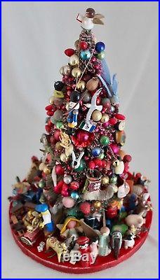 VTG13 Bottle Brush Christmas Tree Mercury Glass Ornaments Trinkets & Treasures