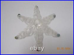 VTG 1950s CRYSTAL PINE Christmas Tree & Candle Holders with Glass Ornament-USA