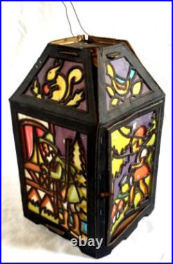 VTG Antique German Little Red Riding Hood Paper Die Cut Hanging Lantern Decor