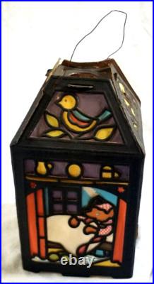 VTG Antique German Little Red Riding Hood Paper Die Cut Hanging Lantern Decor