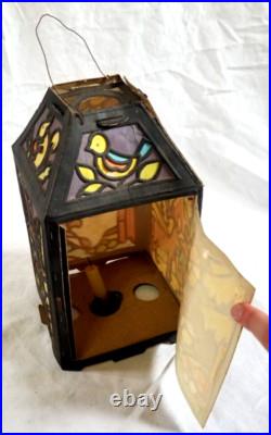 VTG Antique German Little Red Riding Hood Paper Die Cut Hanging Lantern Decor