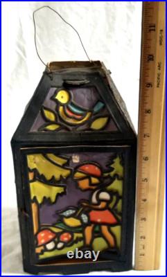 VTG Antique German Little Red Riding Hood Paper Die Cut Hanging Lantern Decor