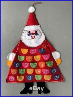VTG Bucilla Advent Calendar Counting the Days til Santa Completed Kit Jeweled