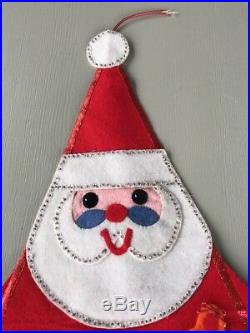 VTG Bucilla Advent Calendar Counting the Days til Santa Completed Kit Jeweled