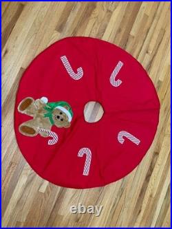 VTG Dakin Red Peppermints Candy Canes Prima Creations Round Christmas Tree Skirt
