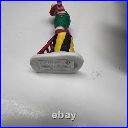 VTG Dept 56 North Pole Series Santa Sleigh Launch Lighted Village Gift Set Trees