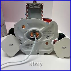 VTG Dept 56 North Pole Series Santa Sleigh Launch Lighted Village Gift Set Trees