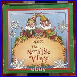 VTG Enesco North Pole Village Simon Outhouse Musical w Box Sandi Zimnicki 876879 VTG Enesco North Pole Village Simon Outhouse Musical w Box Sandi Zimnicki 876879