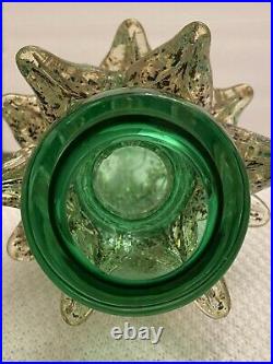 VTG Formia Murano Glass Christmas Tree Natalie 1 In Green And Gold. EUC 9
