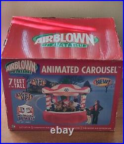 VTG Gemmy 2005 Airblown Lighted Animated 7′ Christmas Carousel 12313 AS IS READ