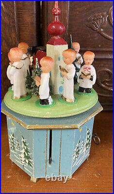 VTG German Steinbach Church Choir Procession Music Box w Swiss Thorens Movement