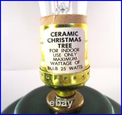 VTG Lighted, Flocked Ceramic CHRISTMAS TREE with Musical Base 16 Tall