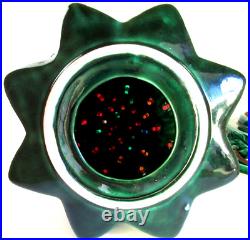 VTG Lighted, Flocked Ceramic CHRISTMAS TREE with Musical Base 16 Tall