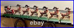 VTG Midwest Cannon Falls Cast Iron Christmas Stocking Hangers 6 Reindeer 1 Santa