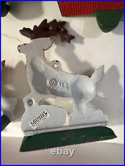 VTG Midwest Cannon Falls Cast Iron Christmas Stocking Hangers 6 Reindeer 1 Santa