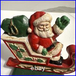 VTG Midwest Cannon Falls Cast Iron Christmas Stocking Hangers 6 Reindeer 1 Santa