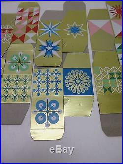VTG Set (4) MCM 1956 Atomic Christmas Decorator Ornaments Norse Craft Paper Lot