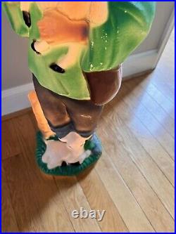 VTG TPI Blow Mold Shepherd Boy Green Shirt Lambs Christmas Yard Nativity 33H