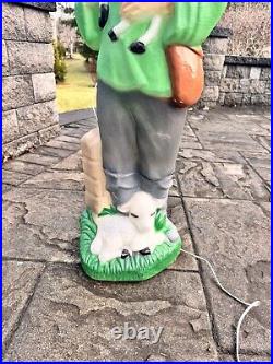 VTG TPI Blow Mold Shepherd Boy Green Shirt Lambs Christmas Yard Nativity 33H