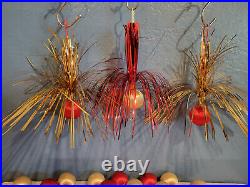 VTG Tinsel Foil Waterfall Christmas Tree Decorations Spun Silk Set of 26