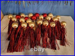 VTG Tinsel Foil Waterfall Christmas Tree Decorations Spun Silk Set of 26