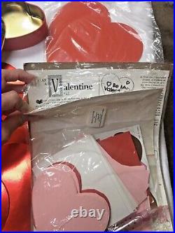 Valentine Party Lot Vtg Candy Box New Pkg Crafts Valentine Scrabble Plush Dinos