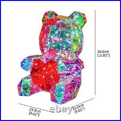 Valentine's Day Gift RGB LED Bear Holding Sweet Heart Multi-Function App Control
