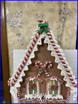 Valerie Parr Hill 25 Lighted Christmas Gingerbread Peppermint Candy Cane House