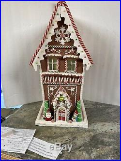 Valerie Parr Hill 26 Oversized Lighted Christmas Gingerbread House Peppermint