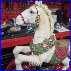 Valerie Parr Hill Large Christmas Rocking Horse Decoration 20 Tall RARE