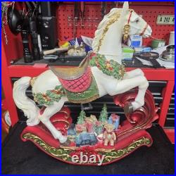 Valerie Parr Hill Large Christmas Rocking Horse Decoration 20 Tall RARE