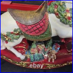 Valerie Parr Hill Large Christmas Rocking Horse Decoration 20 Tall RARE