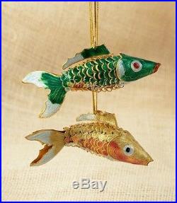 Value Arts Company Cloisonne Articulate Fish Ornament Set of 24
