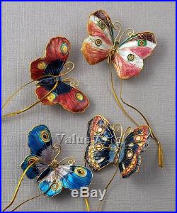 Value Arts Company Cloisonne Small Butterfly Ornament Set of 24