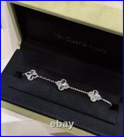 Van Cleef & Arpels Vintage Alhambra Bracelet 5 Motifs White Gold Women Gifts
