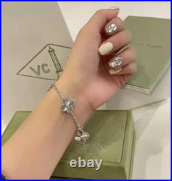 Van Cleef & Arpels Vintage Alhambra Bracelet 5 Motifs White Gold Women Gifts