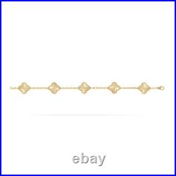 Van Cleef & Arpels Vintage Alhambra Bracelet Yellow Gold 5 Motifs Clover