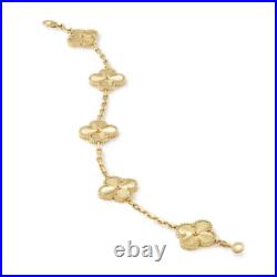 Van Cleef & Arpels Vintage Alhambra Bracelet Yellow Gold 5 Motifs Clover