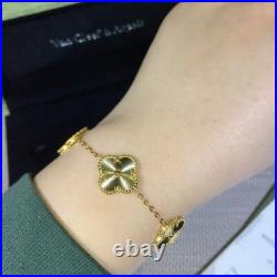 Van Cleef & Arpels Vintage Alhambra Bracelet Yellow Gold 5 Motifs Clover