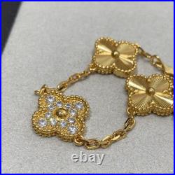 Van Cleef & Arpels Vintage Alhambra Bracelet Yellow Gold Diamond 5 Motifs