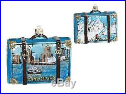 Vancouver Canada Travel Suitcase Glass Christmas Ornament Whistler Decoration