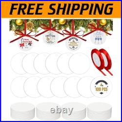 Versatile 100 Pcs Sublimation Round Ornaments Perfect for Festive Occasions